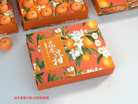 橘子水果礼盒包装设计