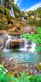 瀑布风景画玄关