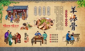 羊棒骨背景墙