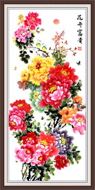 花开富贵牡丹玄关画