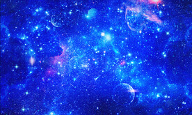 蓝色星空星云背景图
