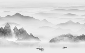 别墅 客厅灰色山水 TiF分层