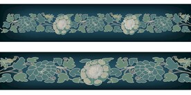 中式古典牡丹纹花饰边纹矢量图