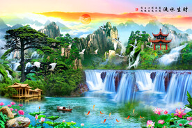 流水生财风景画
