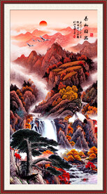 竖幅山水画