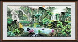 山水瀑布