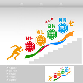 企业标语楼道文化墙