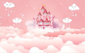 粉色城堡背景墙