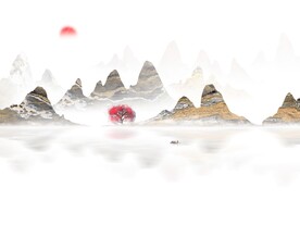 新中式金色山水
