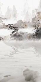 新中式大理石山水玄关