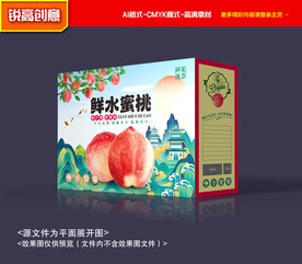 水蜜桃包装 黄桃礼盒