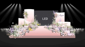 粉色婚礼舞台保留led屏