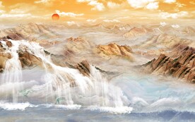 大理石山水背景墙（不分层）