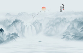 山水水墨画