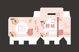 桃子礼盒包装矢量图 