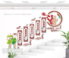 学校楼梯间标语背景墙图片