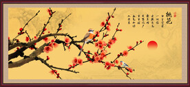 梅花国画桃花