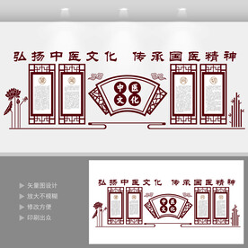 中医文化展示展厅墙