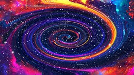 彩色旋涡星空壁画