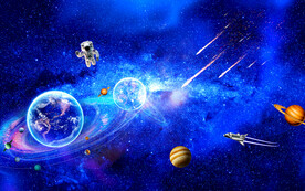 太空星球宇宙流星火箭宇航员背景
