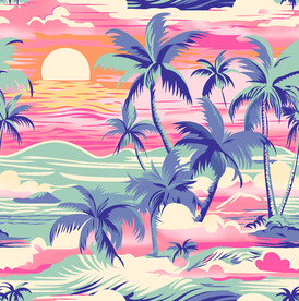 海浪椰树
