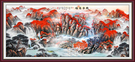 国画流水生财鸿运当头