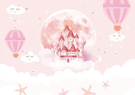 粉色儿童城堡背景墙
