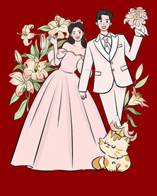 婚礼结婚卡通人物