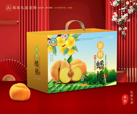 桃子礼盒 蟠桃包装