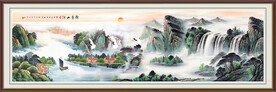 酒店山水画壁画 写意山水图