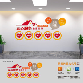 志愿者五心服务站文化墙