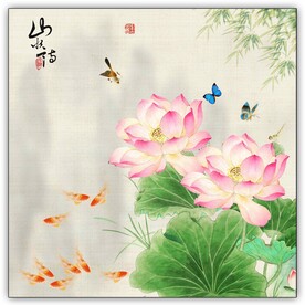 荷花装饰画