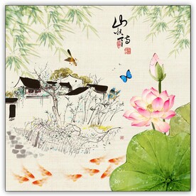 荷花装饰画