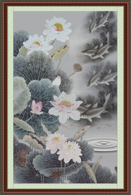 荷花国画