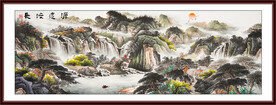 青绿山水国画