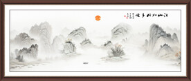 工笔国画山水