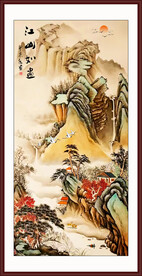 竖幅山水国画