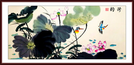 荷花国画