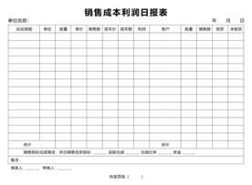 销售成本利润日报表
