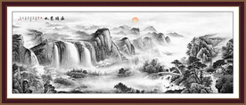 群山水墨画