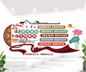 倡导移风易俗弘扬文明新风文化墙