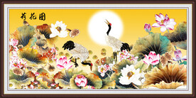 荷花国画荷花图