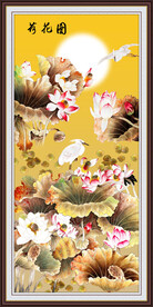 金色荷花国画荷花图