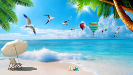 海滩浪花