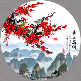 梅花山水画