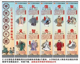 校园国学仁义礼智信忠孝廉耻勇