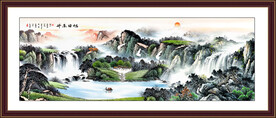 聚宝盆国画山水聚宝盆