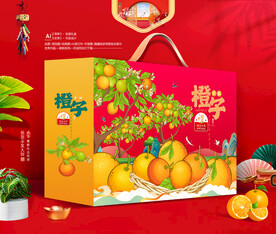橙子插画包装礼盒