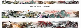 旭日东升巨幅山水画
