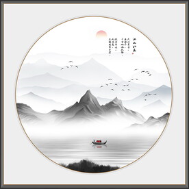 写意水墨山水画